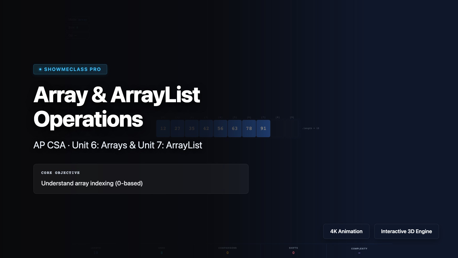 Array &amp; ArrayList Operations visualization thumbnail