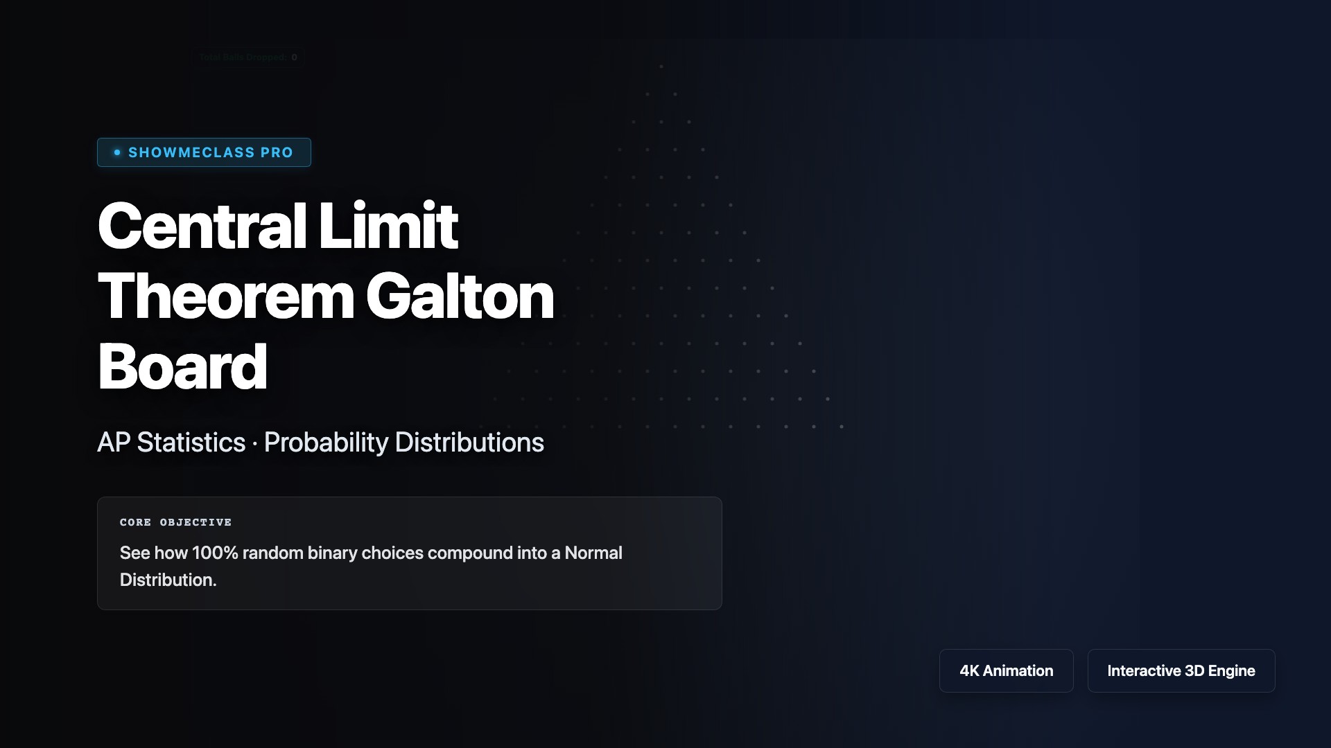 Central Limit Theorem (Galton) visualization thumbnail