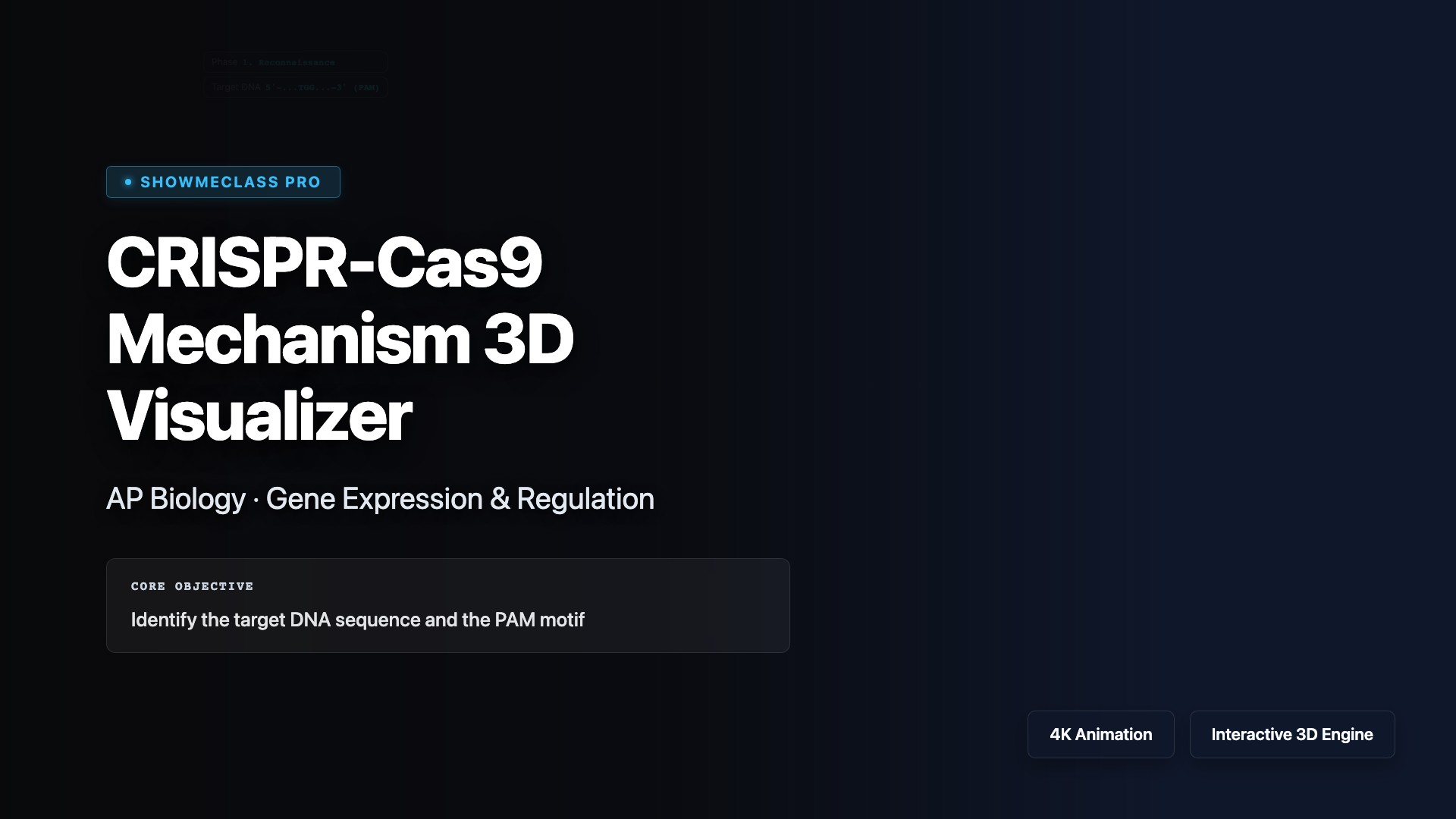 CRISPR-Cas9 Mechanism 3D Visualizer visualization thumbnail