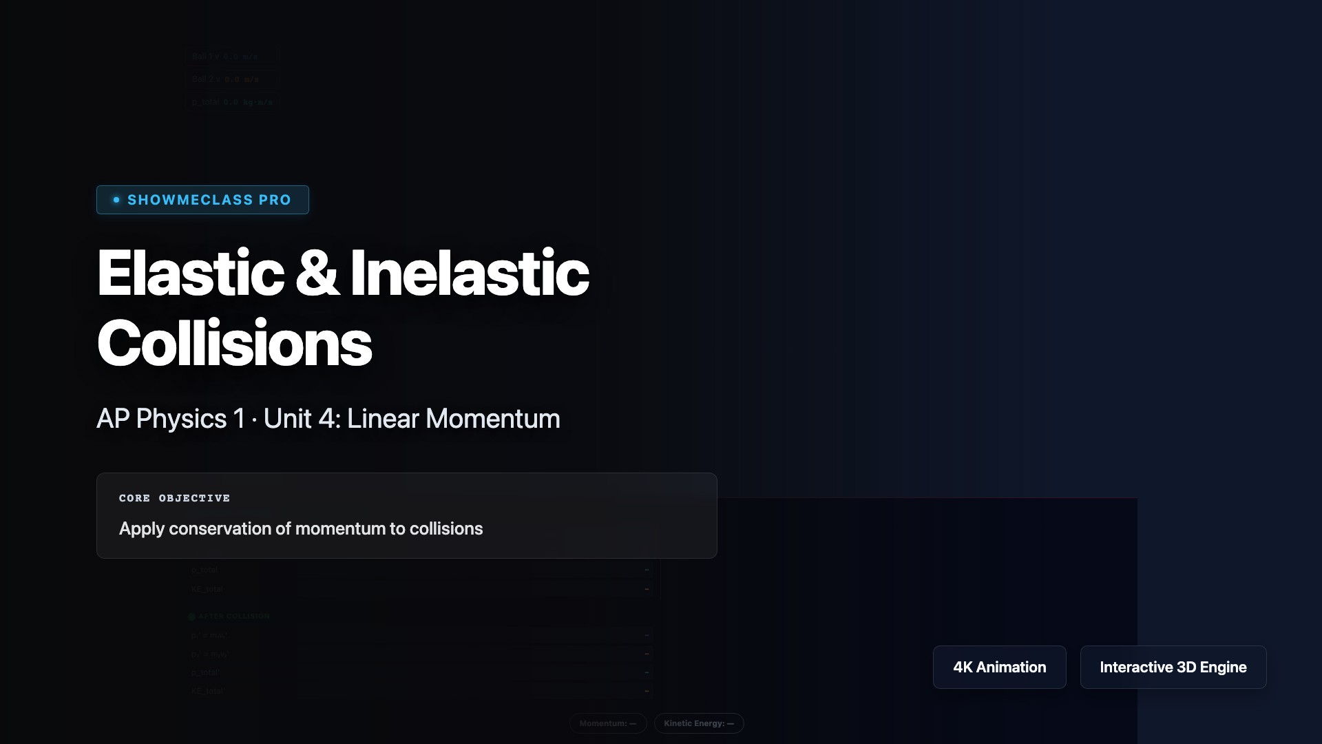 Elastic &amp; Inelastic Collisions visualization thumbnail