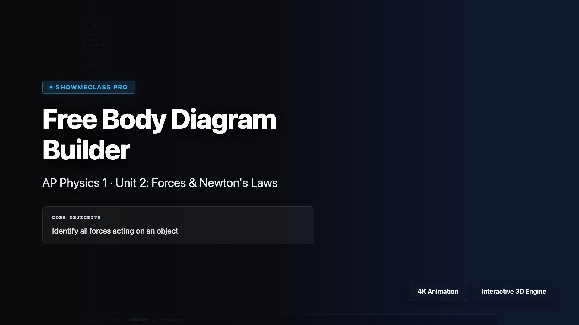 Free Body Diagram Builder visualization thumbnail