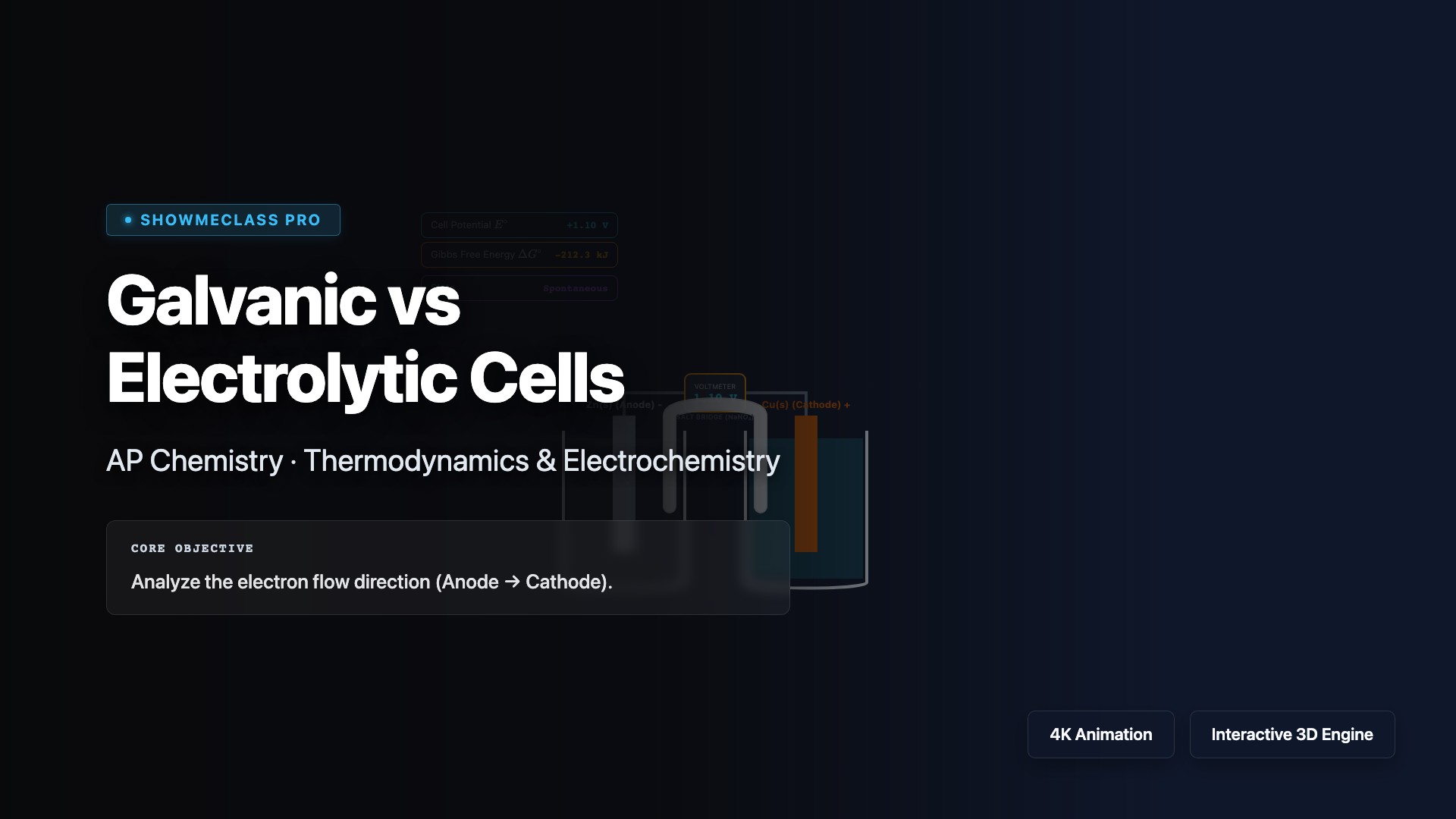 Galvanic vs Electrolytic Cells visualization thumbnail