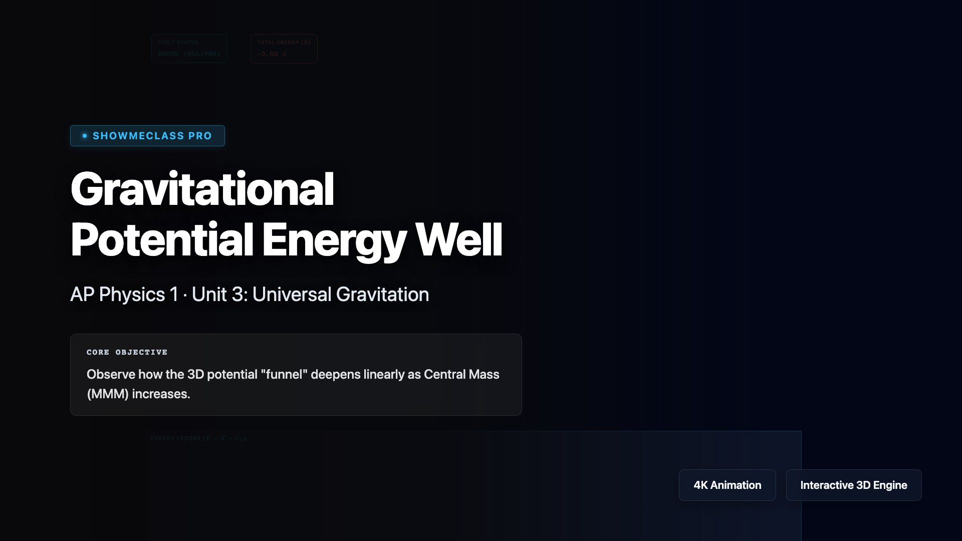 Gravitational Potential Energy Well visualization thumbnail