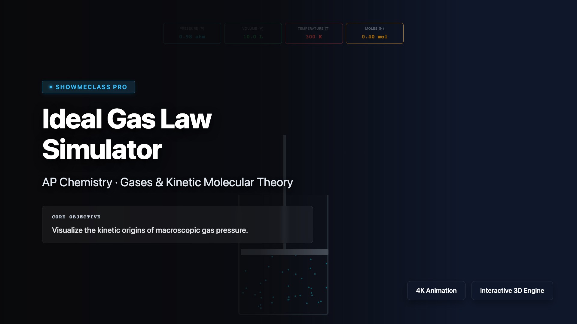 Ideal Gas Law Simulator visualization thumbnail