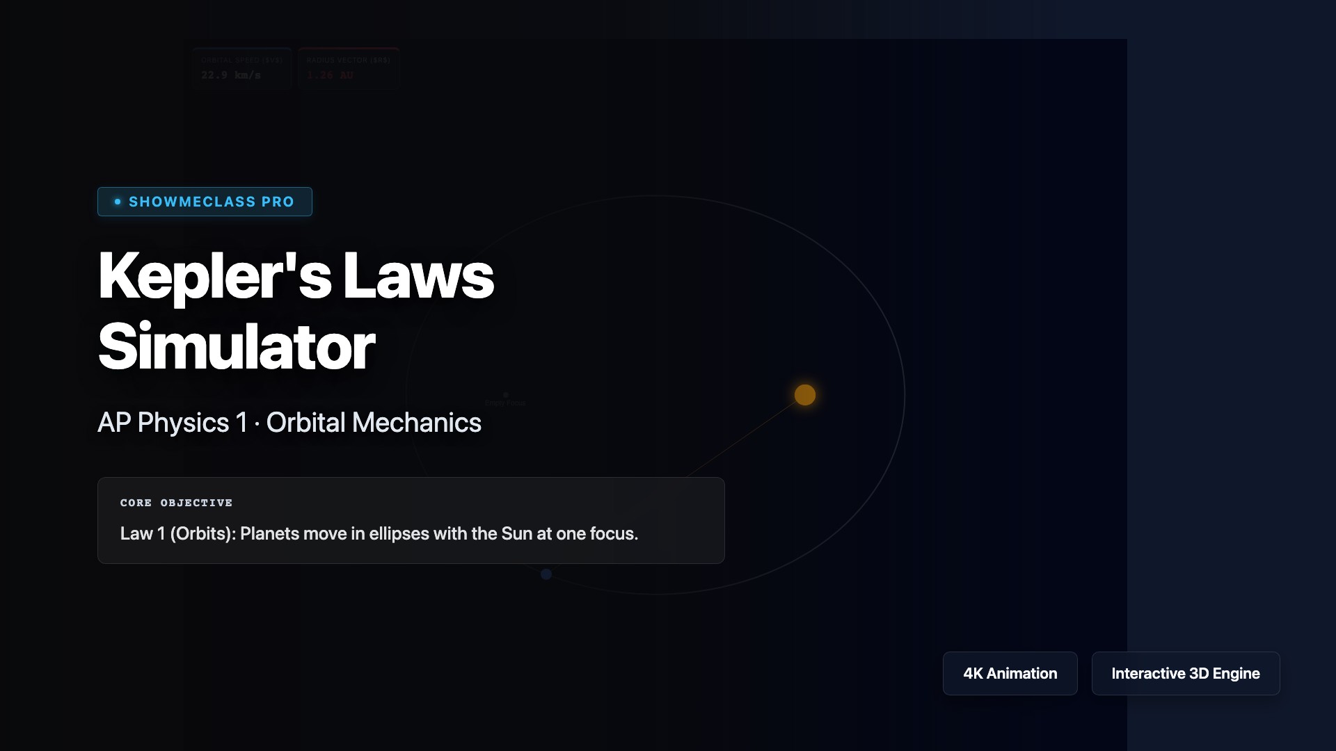 Kepler's Laws of Planetary Motion visualization thumbnail