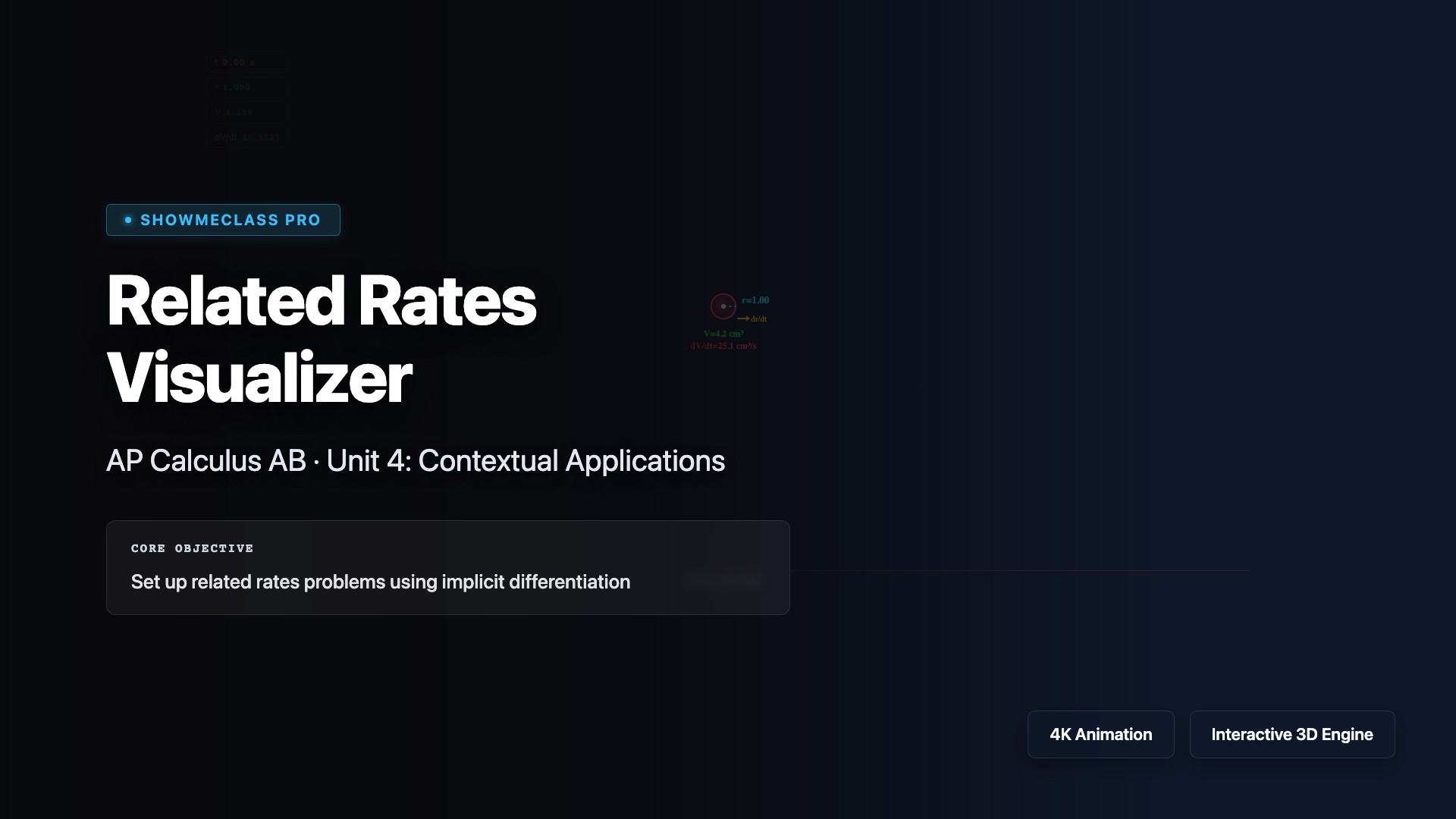 Related Rates Visualizer visualization thumbnail
