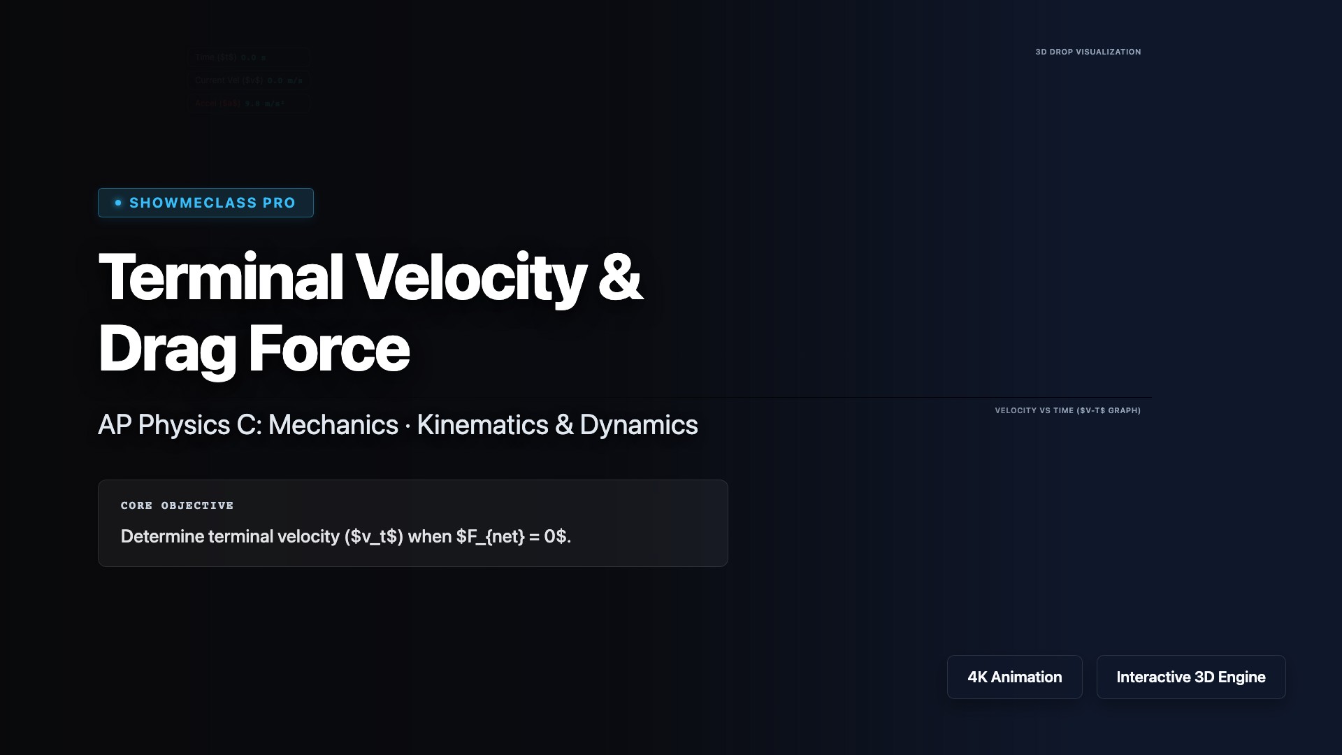 Terminal Velocity & Drag Force visualization thumbnail